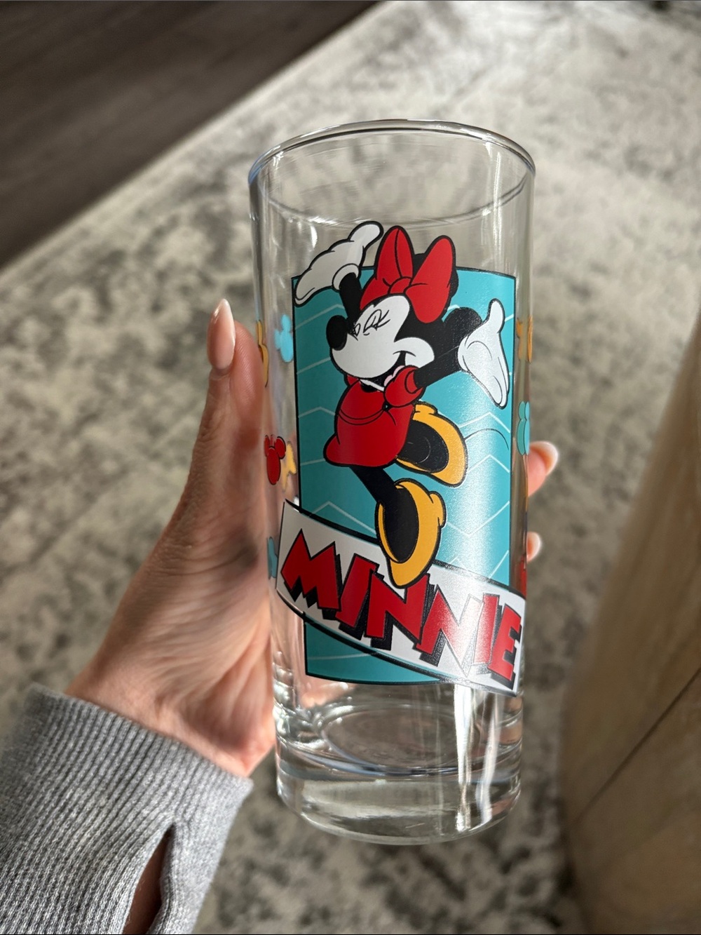 Minnie and Mickey Mouse Tall Disney vintage Glass